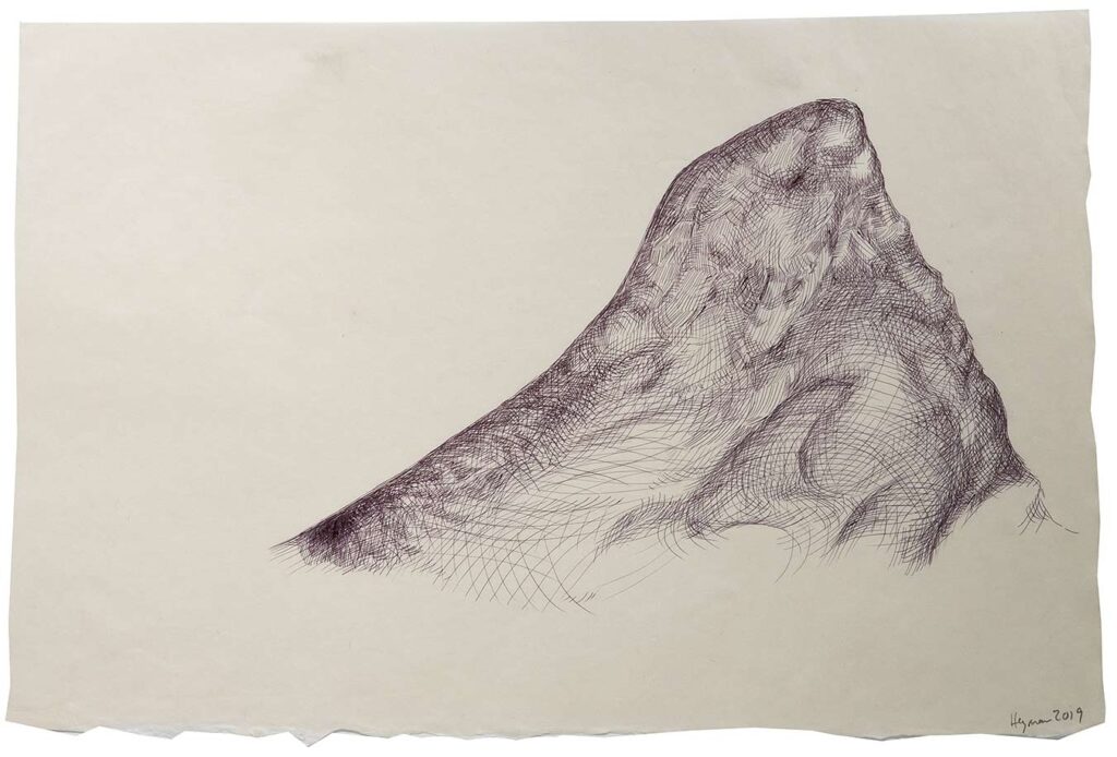 Heyman-drawing-Takamatzu-Hills-Series-05-pens-on-gampi-paper-2019