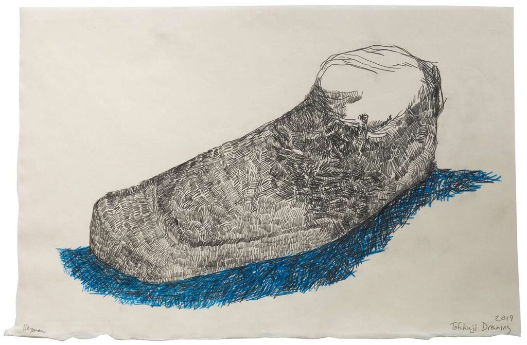 Heyman-drawing-Takamatzu-Hills-Series-07-mixed-pencils-on-gampi-paper-2019
