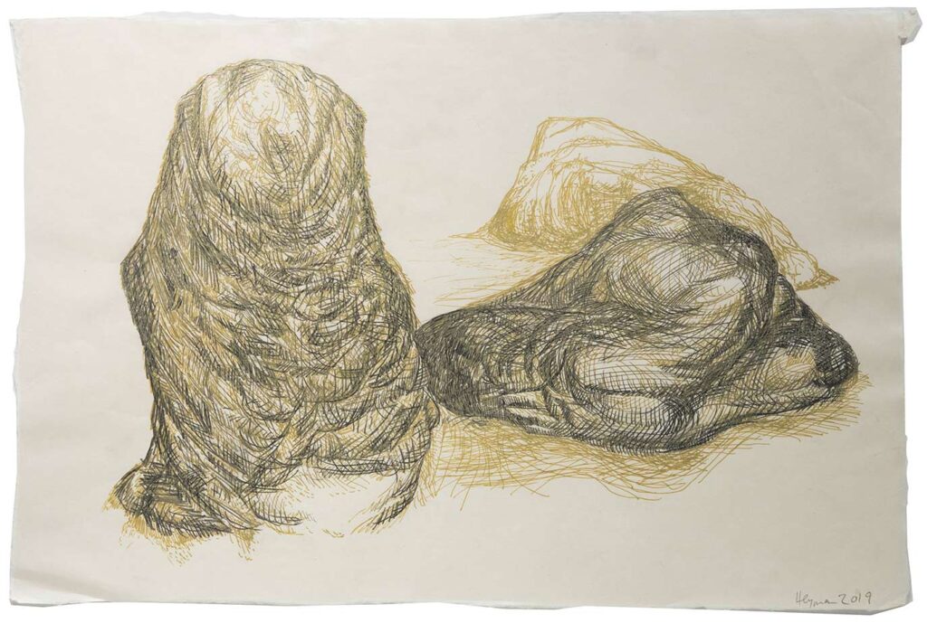 Heyman-drawing-Takamatzu-Hills-Series-08-mixed-pencils-on-gampi-paper-2019