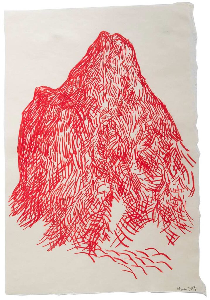 Heyman-drawing-Takamatzu-Hills-Series-11-colored-pencil-on-gampi-paper-2019